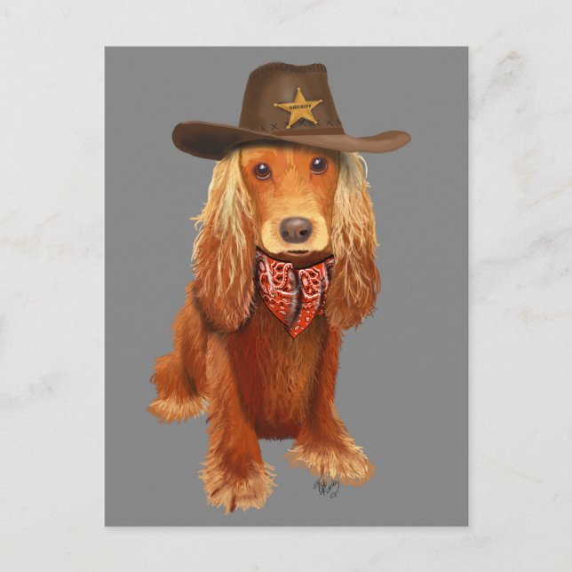 Cocker Spansk Cowboy Vykort (Framsida)