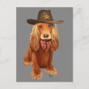Cocker Spansk Cowboy Vykort