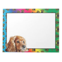 Cocker Spansk färglös anteckningsblock tass mönste