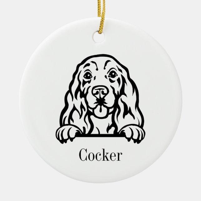 Cocker Spansk hund ornament (Framsidan)