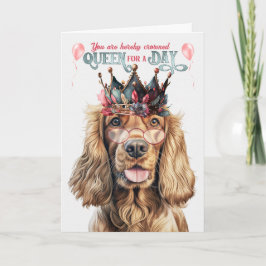 Cocker Spansk Hund Queen för en dag på födelsedage Kort