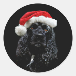 Cocker Spansk jul Runt Klistermärke