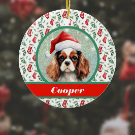 Cocker Spansk julstock och Hund Namn Julgransprydnad Keramik