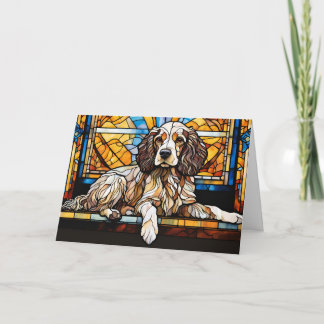 Cocker Spansk Nedfläckad Glas Kort