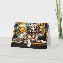 Cocker Spansk Nedfläckad Glas Kort