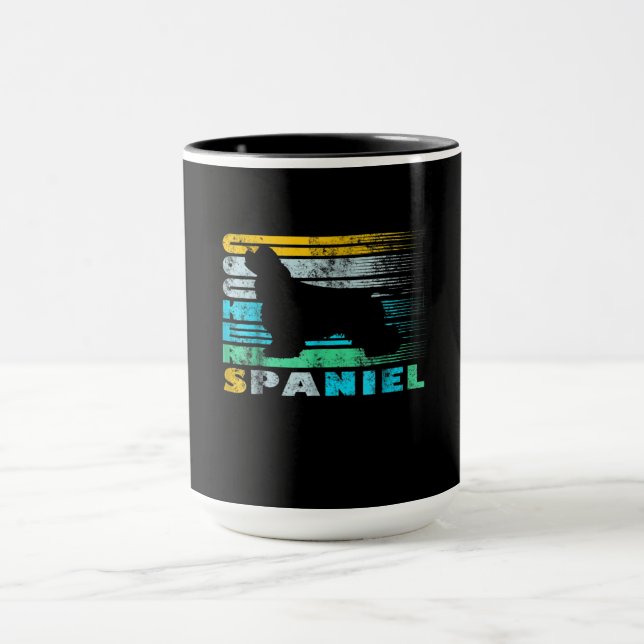 Cocker Spansk | Retro Black Cocker Spain Mugg (Center)