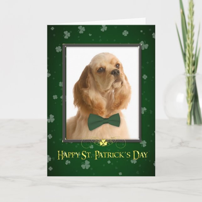 Cocker Spansk St. Patrick's Day Card Kort (Framsida)