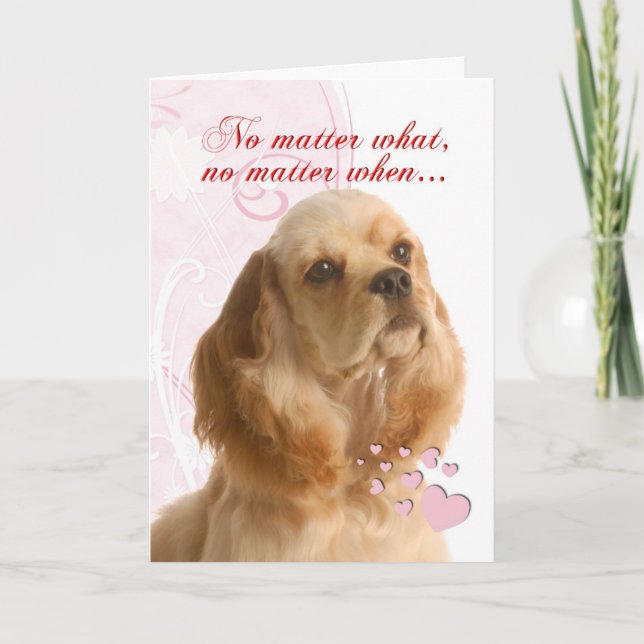 Cocker Spansk Valentine Helgkort (Framsida)