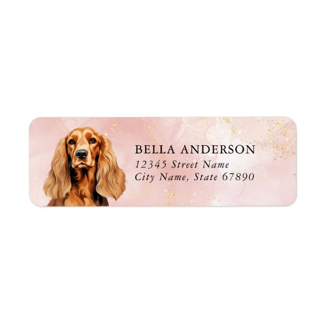 Cocker Spanska Hund Returetiketter Returadress Etikett (Framsidan)