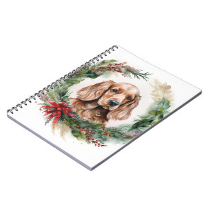 Cocker Spanska julafton Festive Valp Anteckningsbok