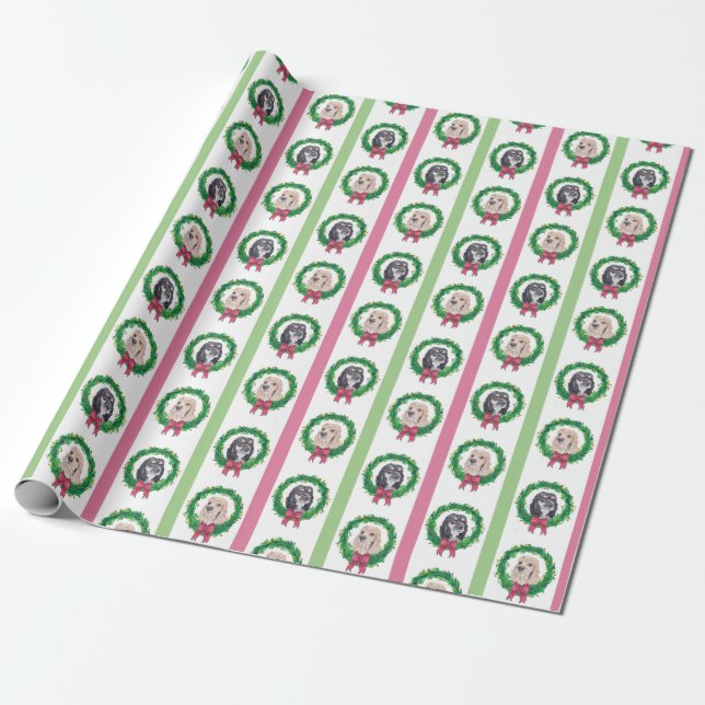 Cocker Spanska julafton Wrapping Papper Presentpapper (Utrullad)