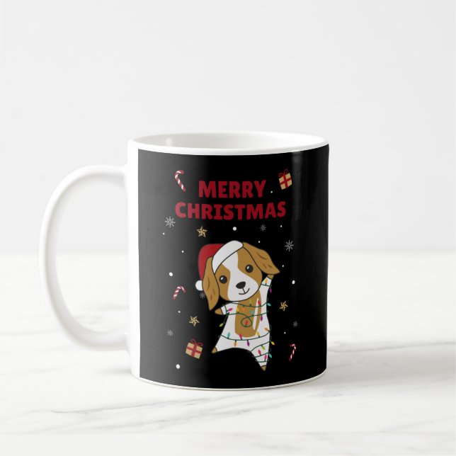 Cocker Spanska julen Hund Winter Animals Hundar Kaffemugg (Vänster)