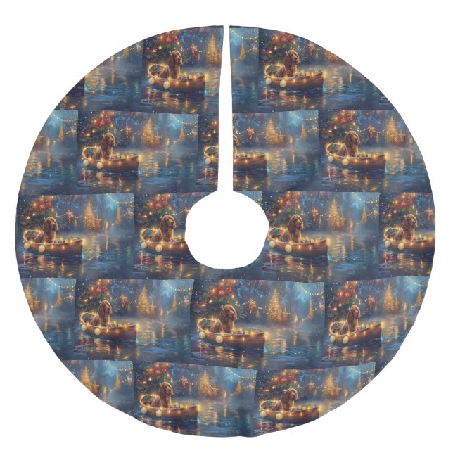 Cocker Spanska julfesten Julgransmatta Borstad Polyester (Framsidan)