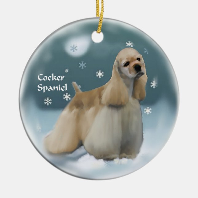 Cocker Spanska julklappar Ornament (Framsidan)