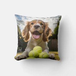 Cocker 🐕 Spanska marijuen med Tennis bollar Kudde