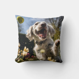 Cocker 🐕 Spanska marijuen som fångar tennis boll Kudde
