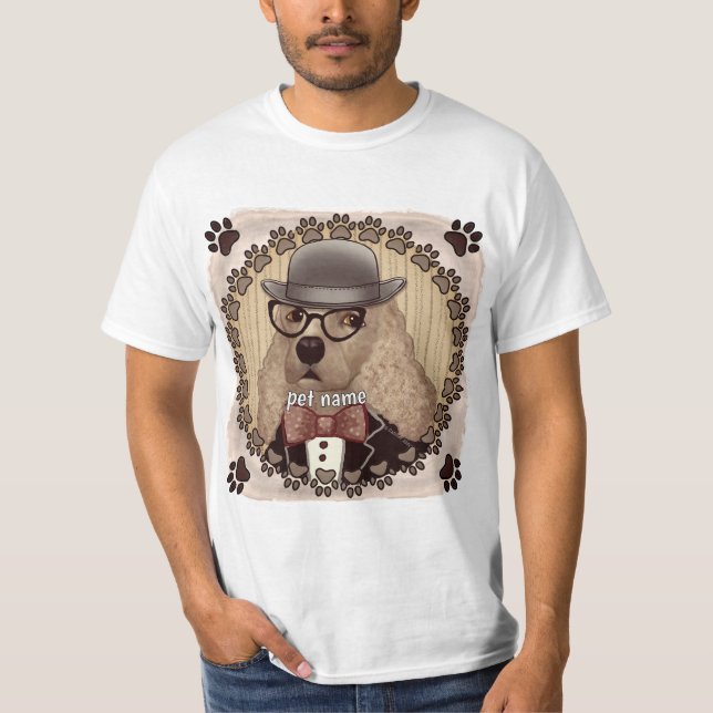Cocker Spanska med glasögon T Shirt (Framsida)