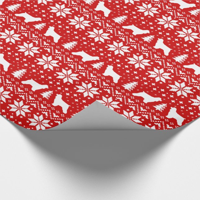 Cocker Spanska Silhouettes Hundar jul Mönster Presentpapper (Hörn)