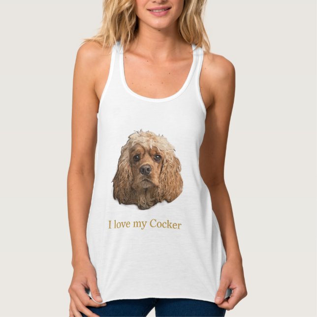 Cocker Spanska t-shirts Linne Med Racerback (Framsida)