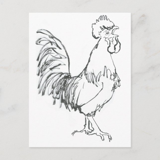 Cockerel doodle vykort (Framsida)