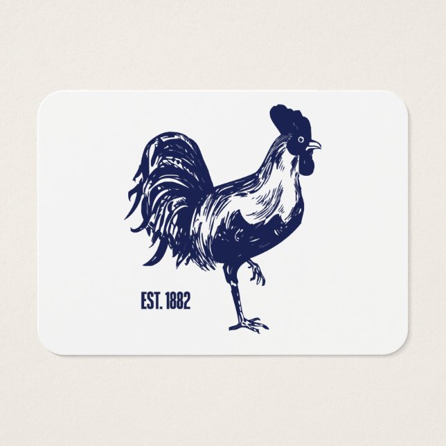 Cockerel Est. 1882 Visitkort (Framsidan)