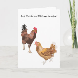 Cockerel och Chicken Valentine Helgkort