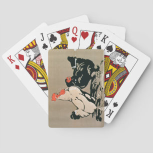 Cockerel och Hen (färg litho) Casinokort