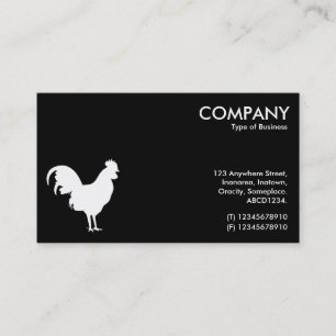 Cockerel Symbol - vit på svart Visitkort