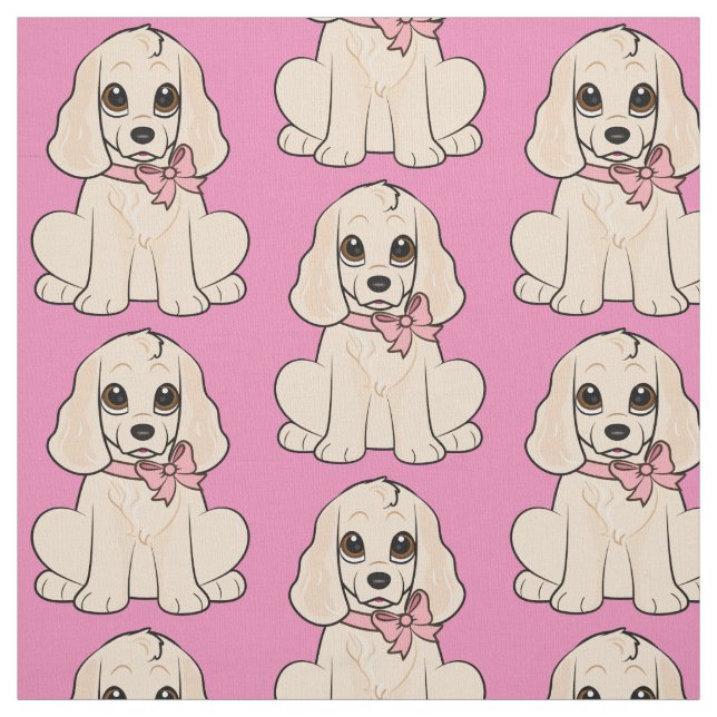 CockerspanielSpaniel i en pilbåge Tyg (Provkarta)