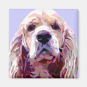 CockerspanielSpaniel med "inställning" ansikte Magnet