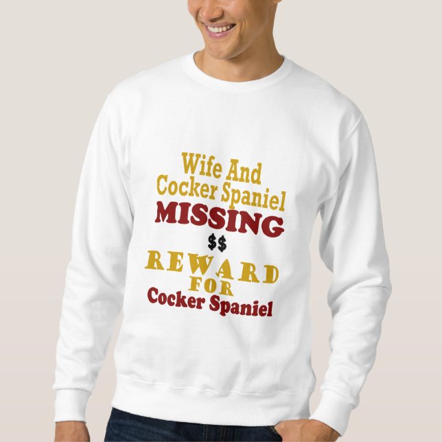 CockerspanielSpaniel & saknad belöning för fru för Långärmad Tröja (Framsida)