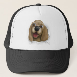 CockerspanielSpaniel som ut slår sönder Truckerkeps
