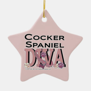 CockerspanielSpanielDIVA Julgransprydnad Keramik