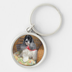 CockerspanielSpanielEmma runda Keychain Rund Silverfärgad Nyckelring