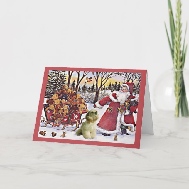 CockerspanielSpanieljulkort Santa och björnar 1 Helgkort (Framsida)