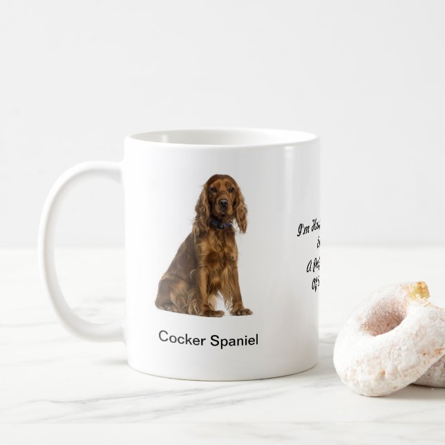 CockerspanielSpanielmugg - med två bilder och ett Kaffemugg (Med munk)