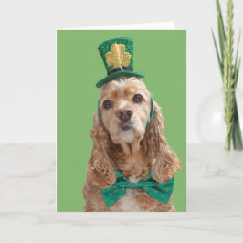 CockerspanielSpanielSts Patrick kort för hälsning