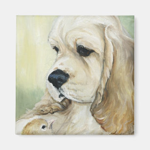 CockerspanielSpanielvalp och chickmagnet Magnet