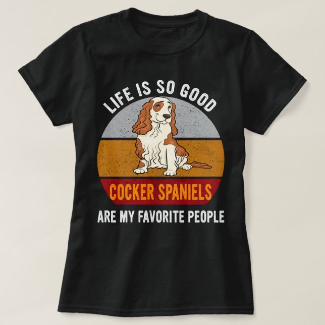 Cockerspanjorer är mitt favoritfolk Hund Mamma T Shirt (Design framsida)