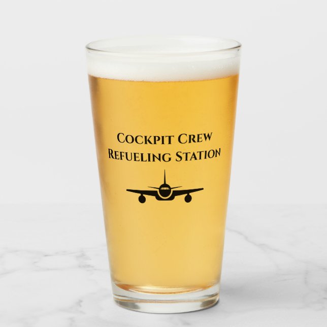 Cockpit Crew Refueling Station Funny Aviation Quot Glaskopp (Framsida fylld)