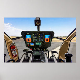 cockpit för helikopter poster