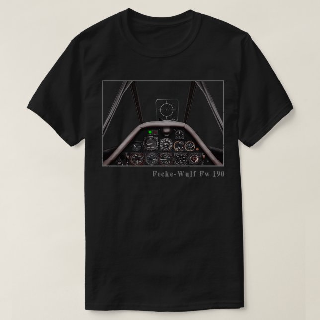 Cockpit Instruments FW190-stridsflygplan WW2 T Shirt (Design framsida)