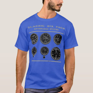 Cockpit Instruments Six Pack Spitfire-luftfartyg W T Shirt