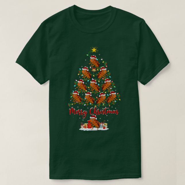 Cockroach Älskare Matching Santa Cockroach jul T Shirt (Design framsida)