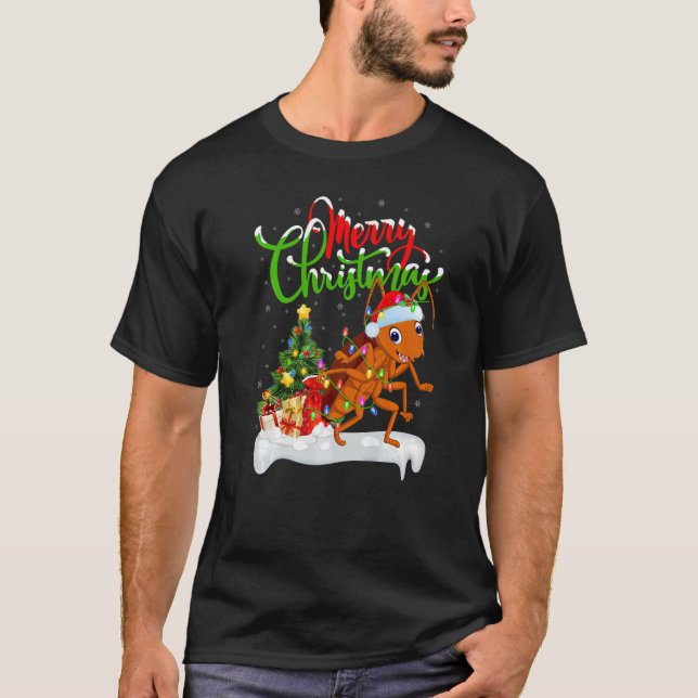 Cockroach Julafton Dekorations Santa Cockroach Kri T Shirt (Framsida)