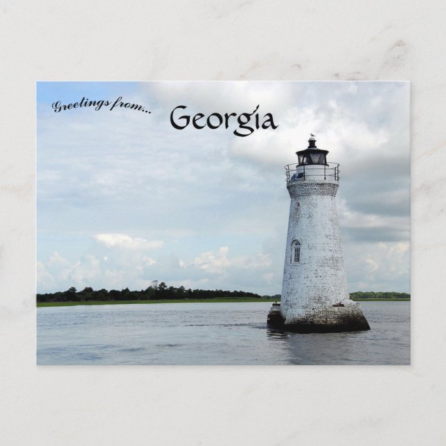 Cockspur Island Light Chatham Georgia Vykort (Framsida)