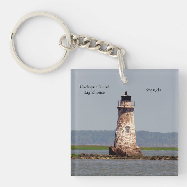 Cockspur Island Lighthouse acrylic nyckelring (Framsidan)