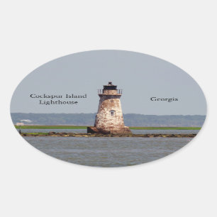 Cockspur Island Lighthouse-dekal Ovalt Klistermärke