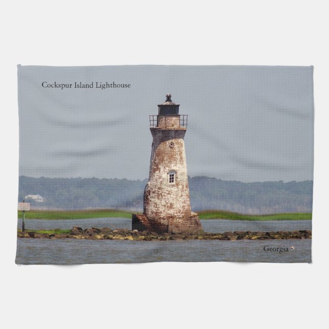 Cockspur Island Lighthouse kökshandduk (Horisontell)