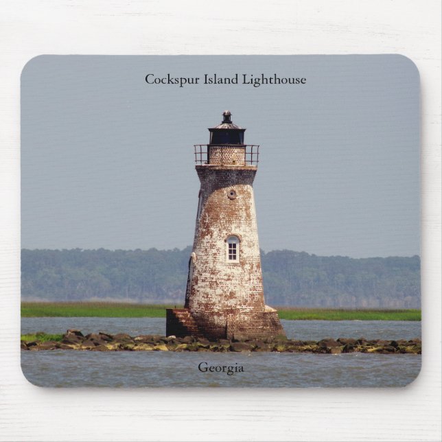 Cockspur Island Lighthouse mousepad Musmatta (Framsidan)